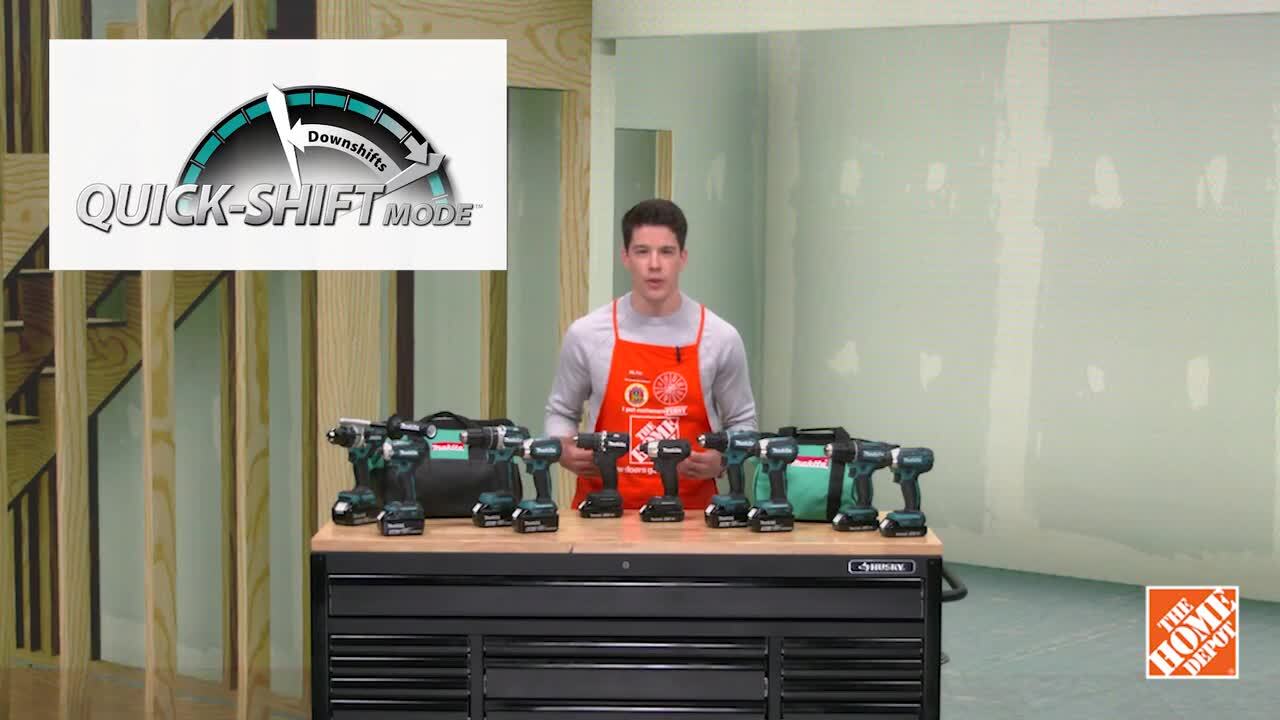 Makita Drill LXT 4Ah Cordless Hammer Driver and w/ 18V Depot - The XT269M Bag Kit Combo Impact Home (2-Tool) Brushless Lithium-Ion (2) Batteries,