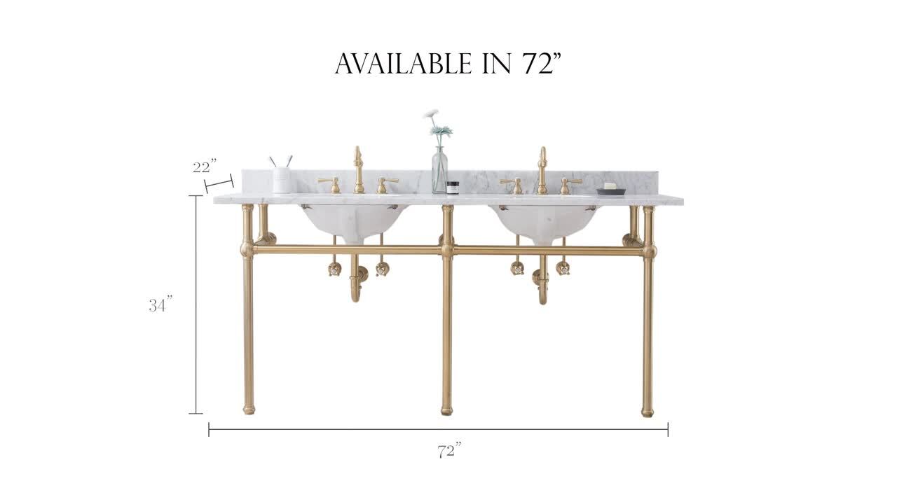 Embassy 30 in. Brass Wash Stand Legs with Polished Nickel Connectors Embassy 30 in. Brass Wash Stand Legs with Polished Nickel Connectors