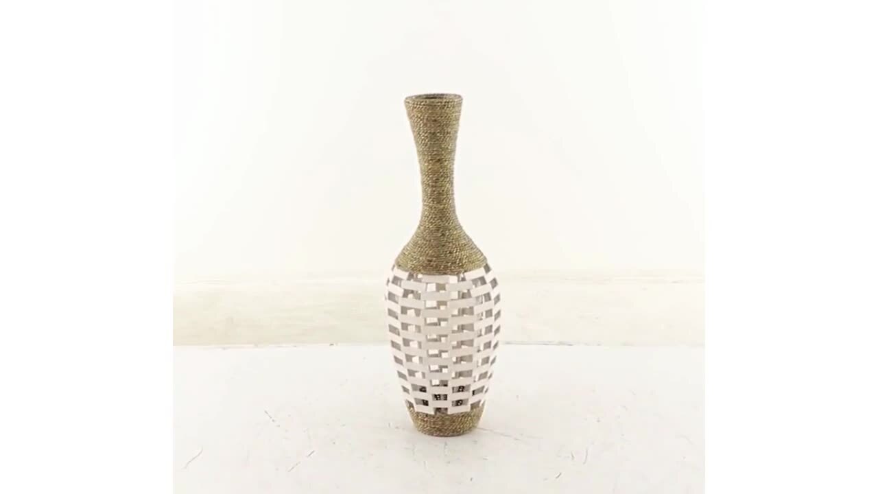 Seagrass Handmade Wrapped Tall Floor Vase - On Sale - Bed Bath