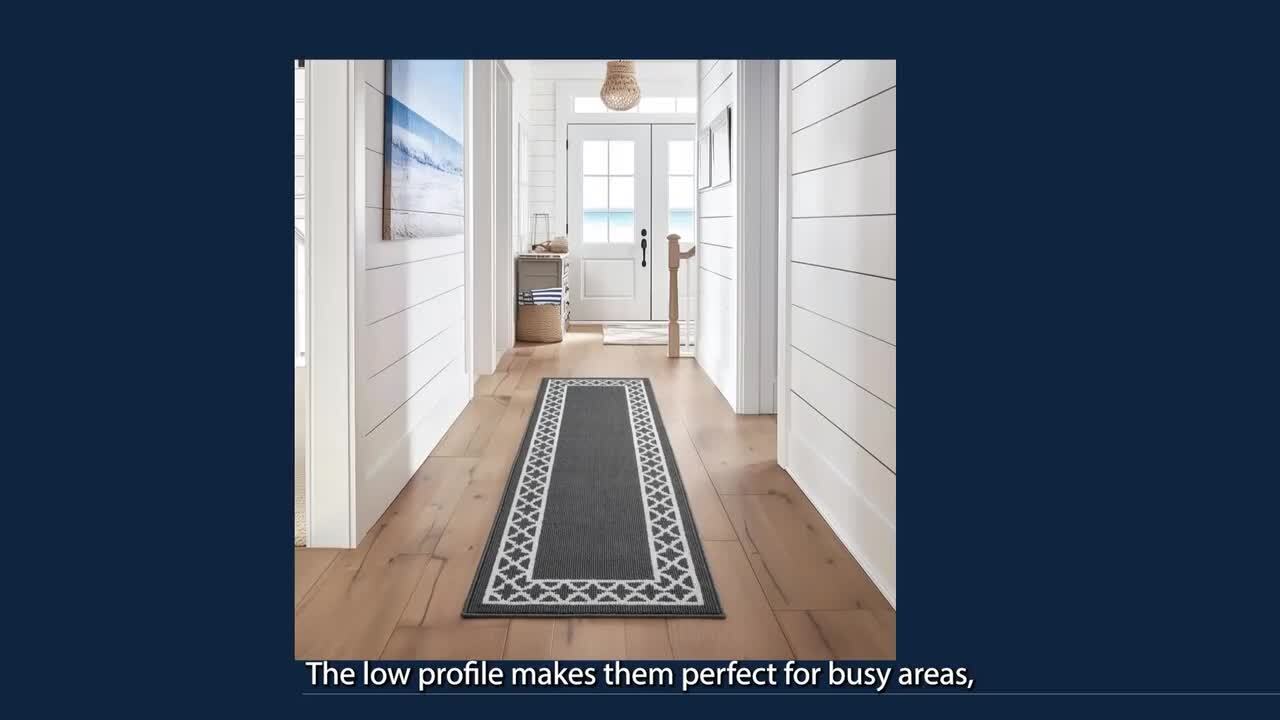 Nautica Washable Skid Resistant Beige /White 2.2 ft. x 8 ft. All