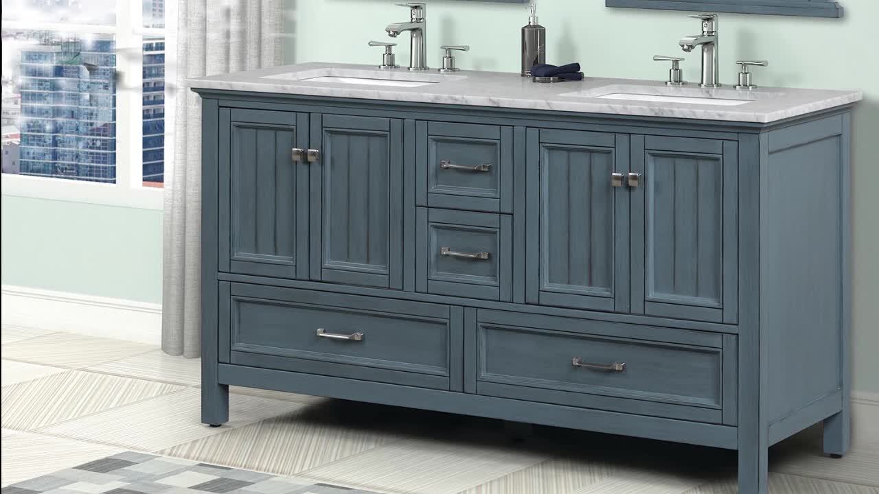 EVIVA Britney 42 Inch Transitional Ash Blue Bathroom Vanity