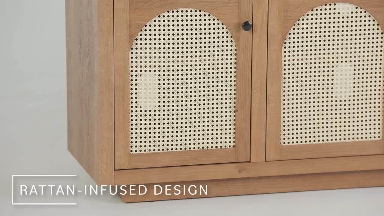 Walker Edison Furniture Company Contemporary 70 in. English Oak TV