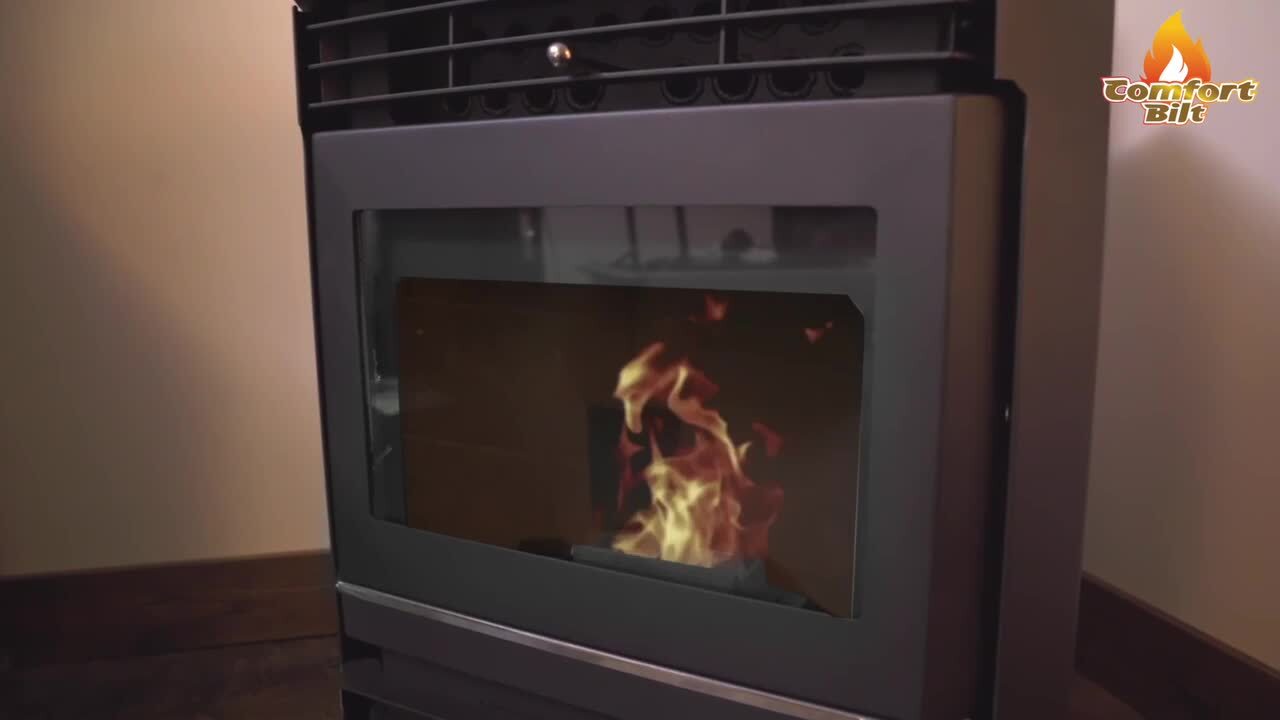 ComfortBilt HP61-BLACK Pellet Stove 3,000 sq. ft. EPA Certified with Programmable Thermostat HP61-Black