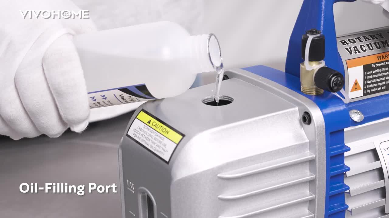 VIVOHOME 110-Volt 3/4 HP 7.2CFM 2 Stage HVAC Vacuum Pump and 4 Way