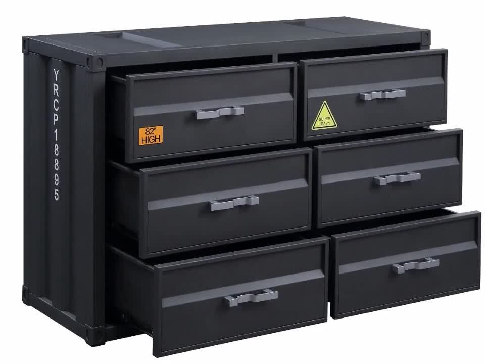 Acme Furniture Cargo 6-Drawer Gunmetal Dresser 37955 - The