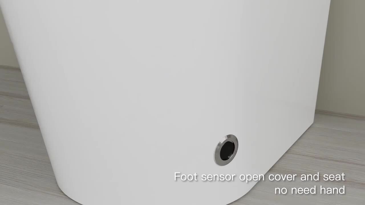 Relyblo Elongated Smart Bidet Toilet with Adjustable Sprayer, Built-In Aromatherapy, Foot Sensor