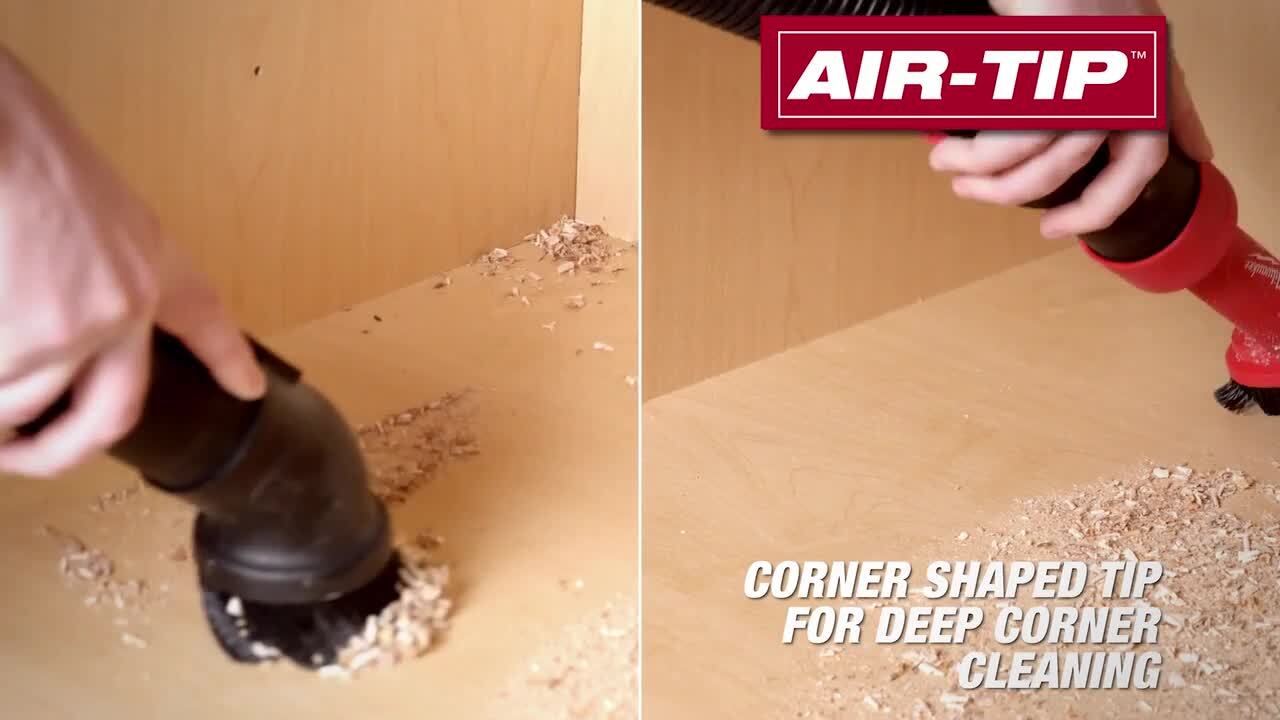 Milwaukee AIR-TIP 1-1/4 in. - 2-1/2 in. Rotating Corner Brush Tool Wet/Dry Shop Vacuum Attachment (1-Piece)