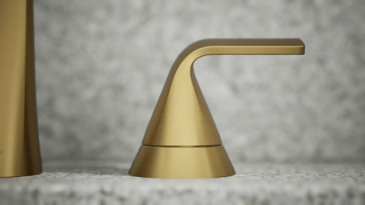 KOHLER Cursiva 8 in. Widespread Double Handle Bathroom Faucet in
