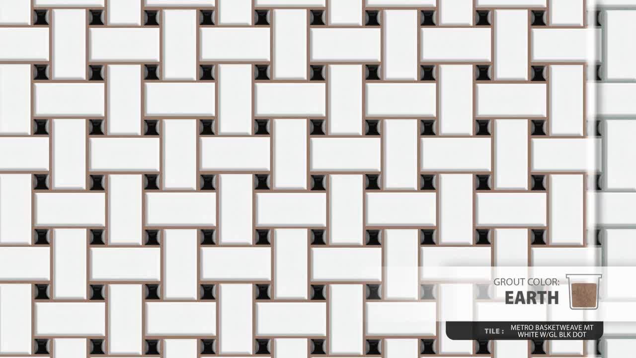 Metro Basketweave White w/Black Dot 11-3/4 in. x 11-3/4 in. Porcelain Mosaic Tile (9.8 sq. ft./Case) Metro Basketweave White w/Black Dot 11-3/4 in. x 11-3/4 in. Porcelain Mosaic Tile (9.8 sq. ft./Case)