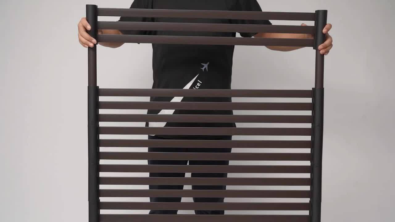 YIYIBYUS 5.91 ft. x 3.94 ft. Outdoor Metal Steel Freestanding Privacy Fence Screen Patio Garden Decorative Fence