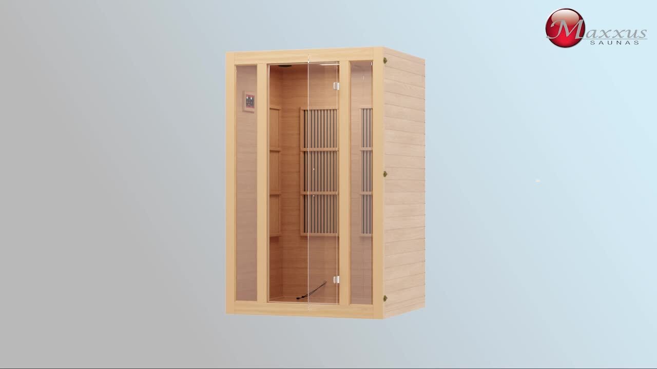 Maxxus - Alpine Lifesauna 3-Person Upgraded Infrared Sauna with 7 Dual Tech Infrared Heaters and Chromotherapy