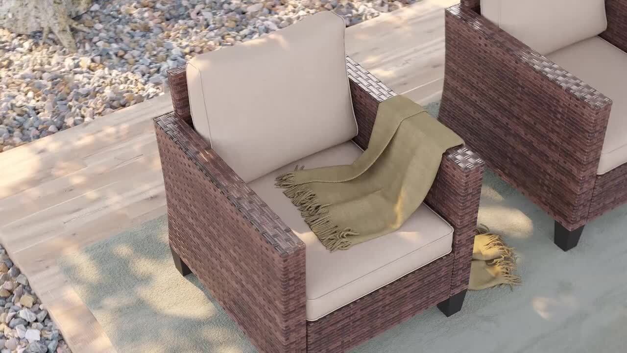 JOYESERY 8-Piece Gray Wicker Outdoor Seating Sofa Set with