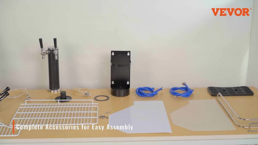 VEVOR Beer Kegerator, Dual Tap Commercial Draft Beer Dispenser for D system, Full Size Keg Refrigerator with 5lbs CO2 Tank, Hold 2 Sixth / 2 Ball lock keg, Black on Fridge.com