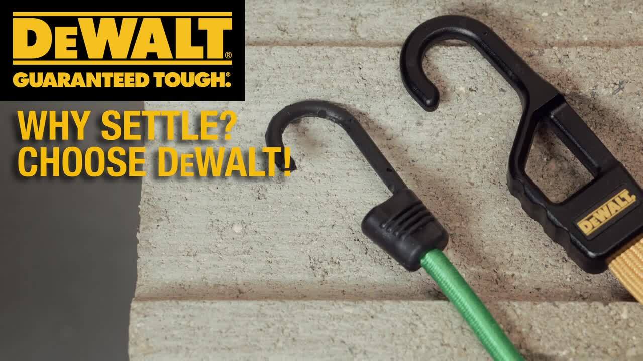 DEWALT 24 in. Flat Bungee Straps with Interlock Coated Metal Hooks