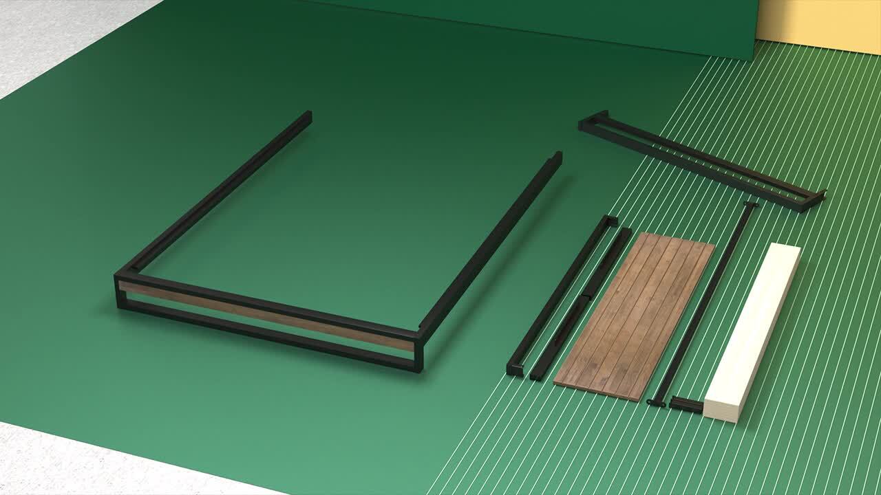 Zinus Suzanne 53.5 in. W Chestnut Brown Full Bamboo and Metal