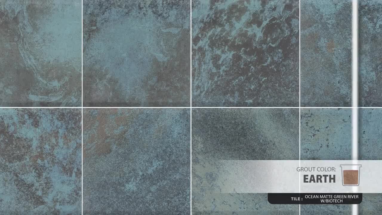 Merola Tile BioTech Ocean Green River Matte 6 in. x 6 in