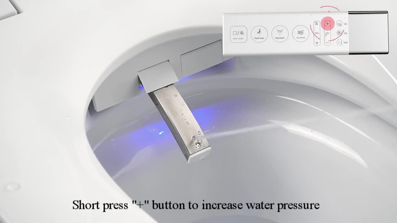 Smart 1-Piece 1.28 GPF Elongated Bidet Toilet with Heated Seat and Remote Control in Glossy White
