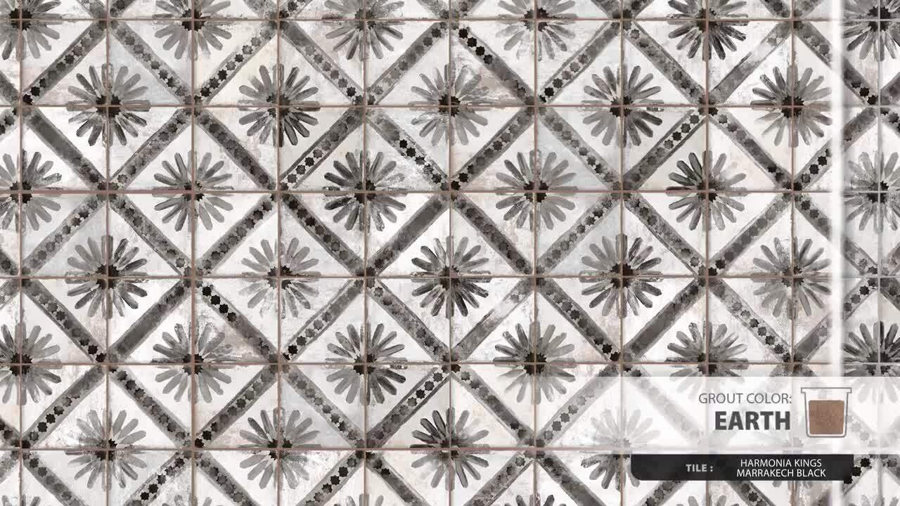 Merola Tile Harmonia Kings Marrakech Black 13 in. x 13 in. Ceramic