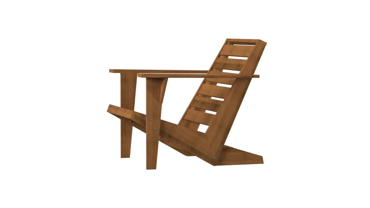 SAFAVIEH Lanty Natural Brown Wood Adirondack Chair PAT6746A - The