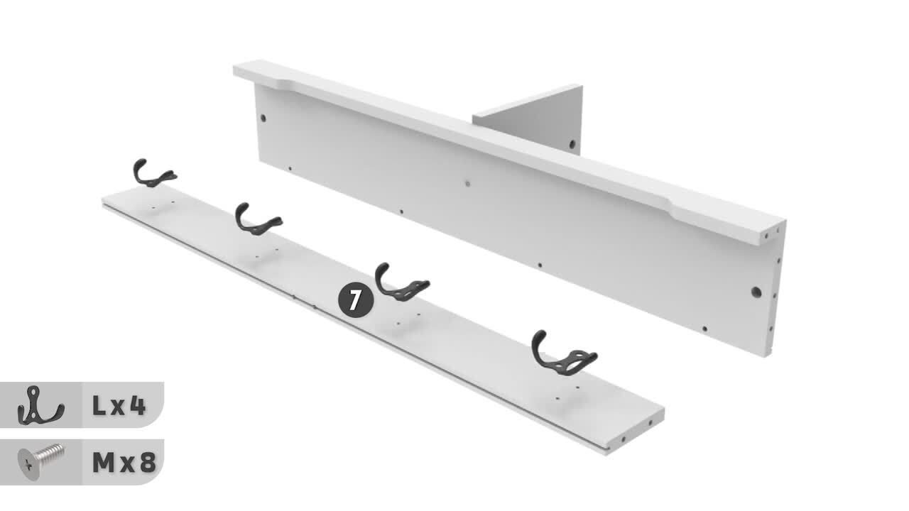 FUFU&GAGA 68.5 in. Bench The KF020217-01-KPL Rack and with Home Wood White 2-Drawers, 4-Metal Coat - Hooks Storage 3-in-1 Depot