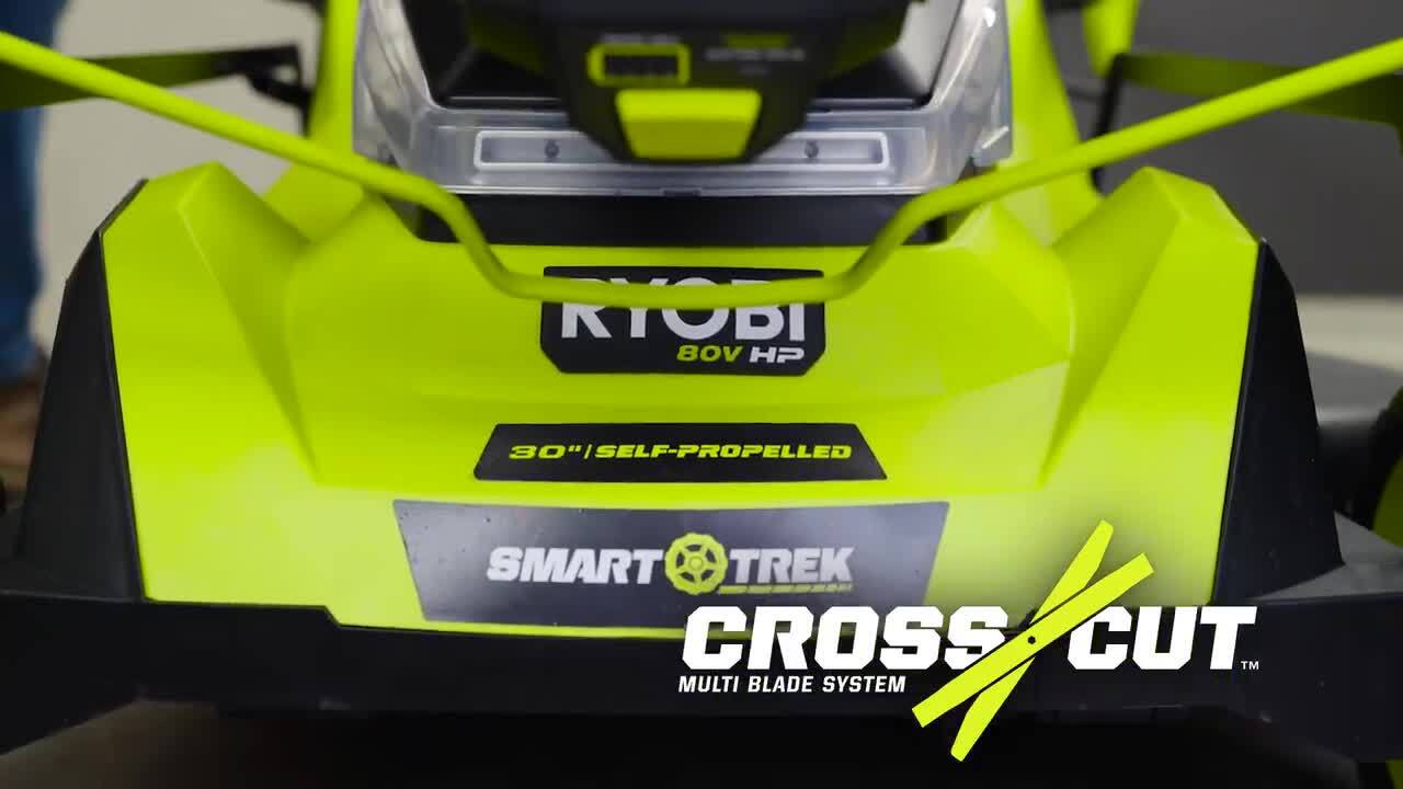 RYOBI - 80V HP Brushless Battery Cordless Electric 30 in. Multi-Blade Lawn Mower with Battery and Charger