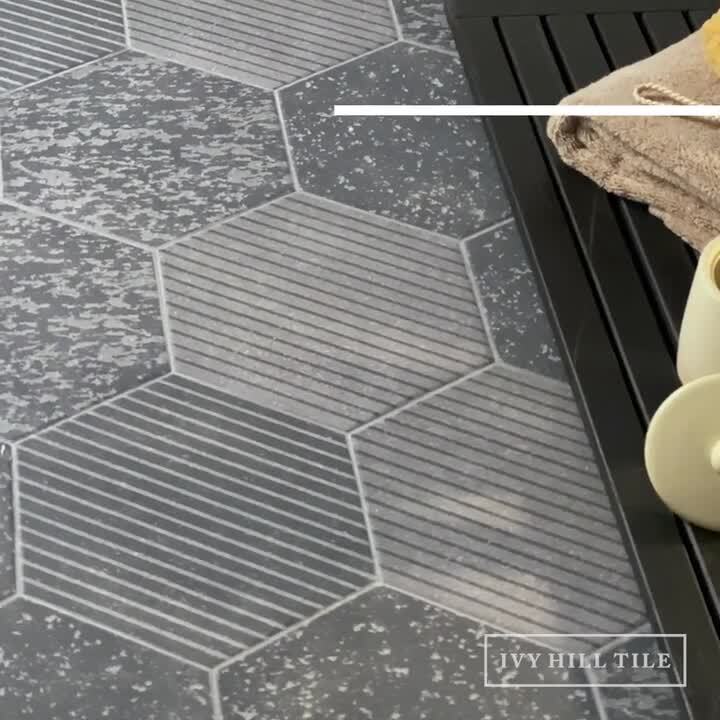 Metro Grey Hexagon 14 in. x 16 in. Matte Glazed Porcelain Floor and Wall Tile (10.07 sq. ft. / Case) Metro Grey Hexagon 14 in. x 16 in. Matte Glazed Porcelain Floor and Wall Tile (10.07 sq. ft. / Case)
