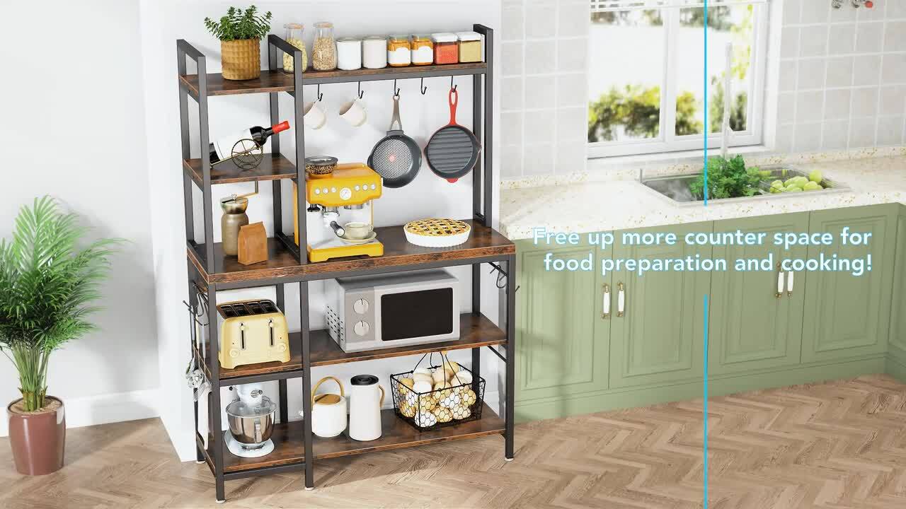 Best choice products multiuse 5 tier black metal kitchen bakers best sale rack