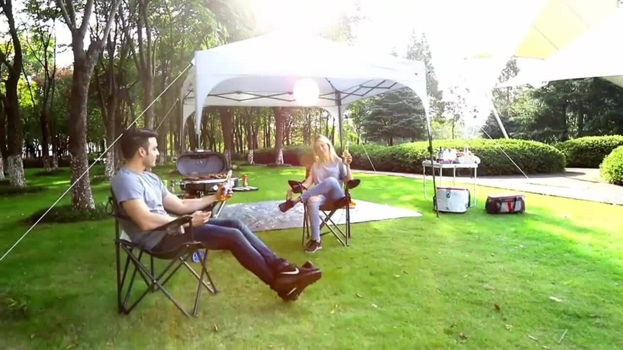 ABCCANOPY 10 ft. x 10 ft. Beige Steel Pop Up Canopy Tent Sun