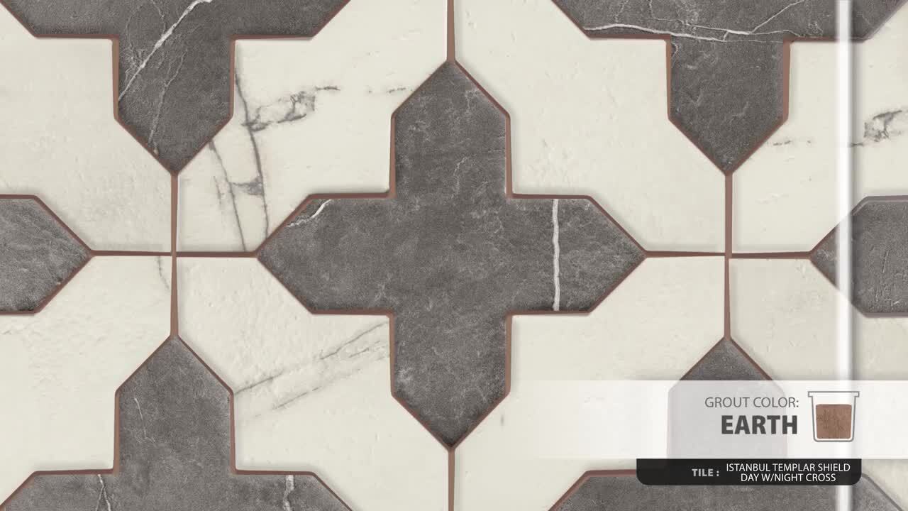 Merola Tile Istanbul Templar Shield Day with Night Cross 8-3/8 in