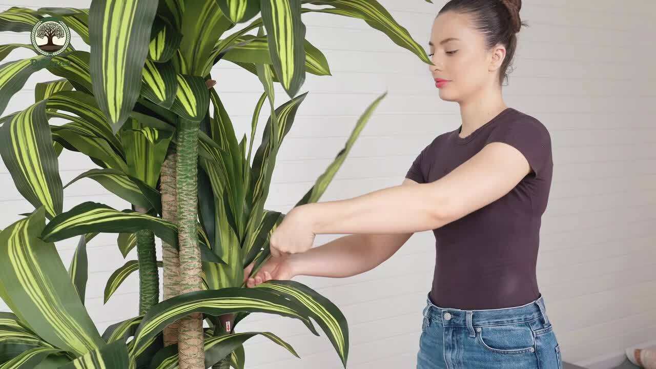 DR.Planzen 8 ft. Artificial Dracaena Plant Indoor Outdoor Fake