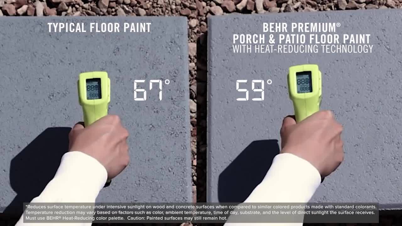 BEHR PREMIUM - 1 gal. #HRT-22 Solid Concrete Low-Lustre Enamel Int./Ext. Porch & Patio Floor Paint with Heat-Reducing Technology