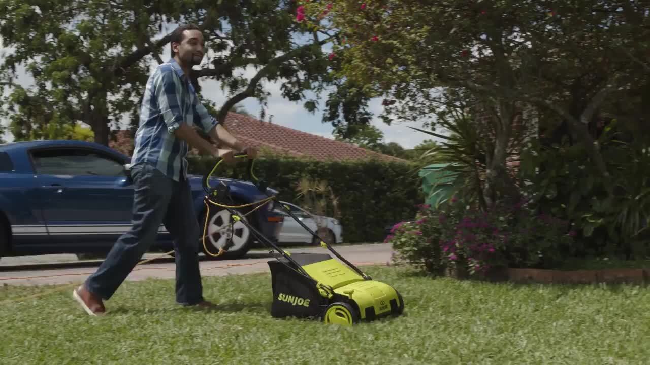 15 in. 13 Amp Electric Lawn Dethatcher with Collection Bag