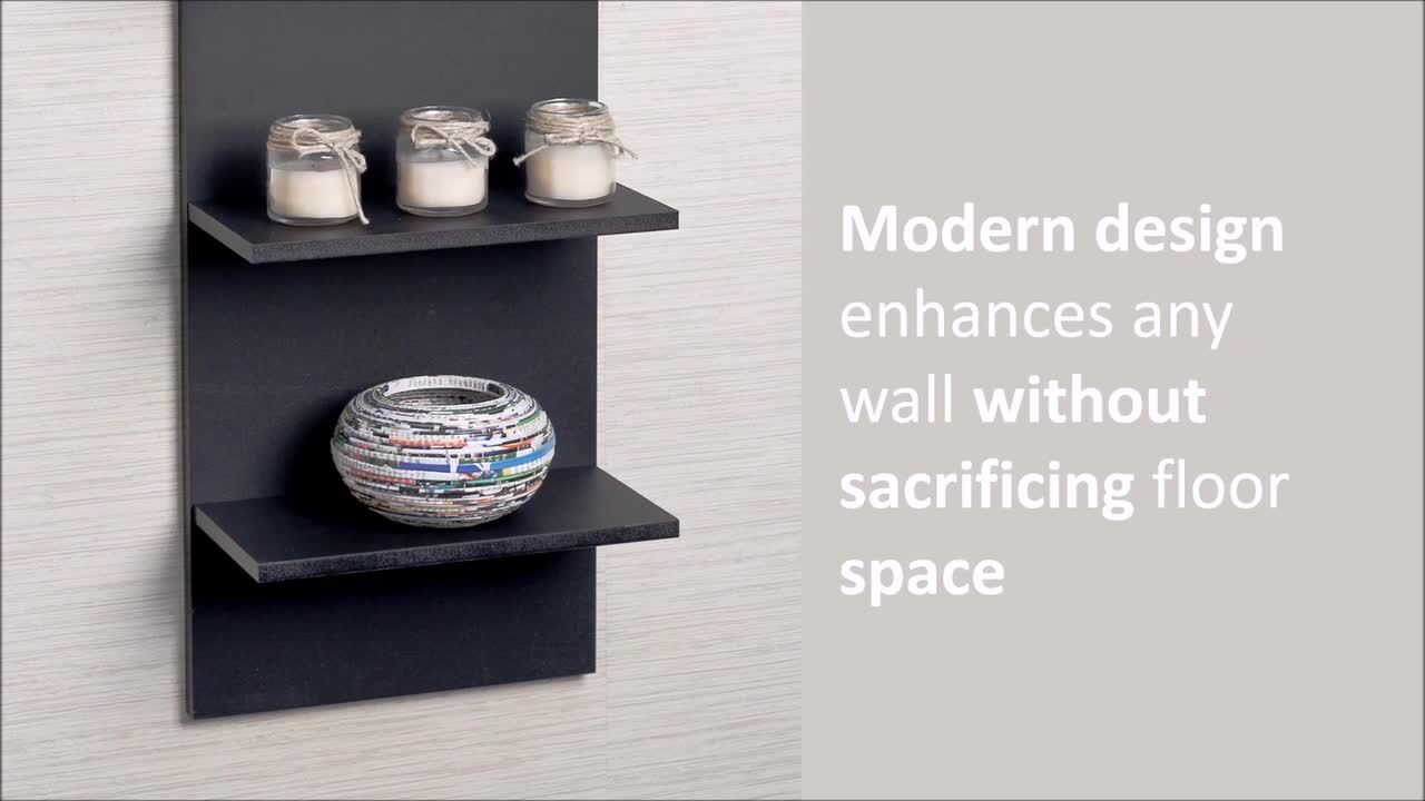 DANYA B 47.25 in. H White MDF 5-Tier Decorative Wall Shelf