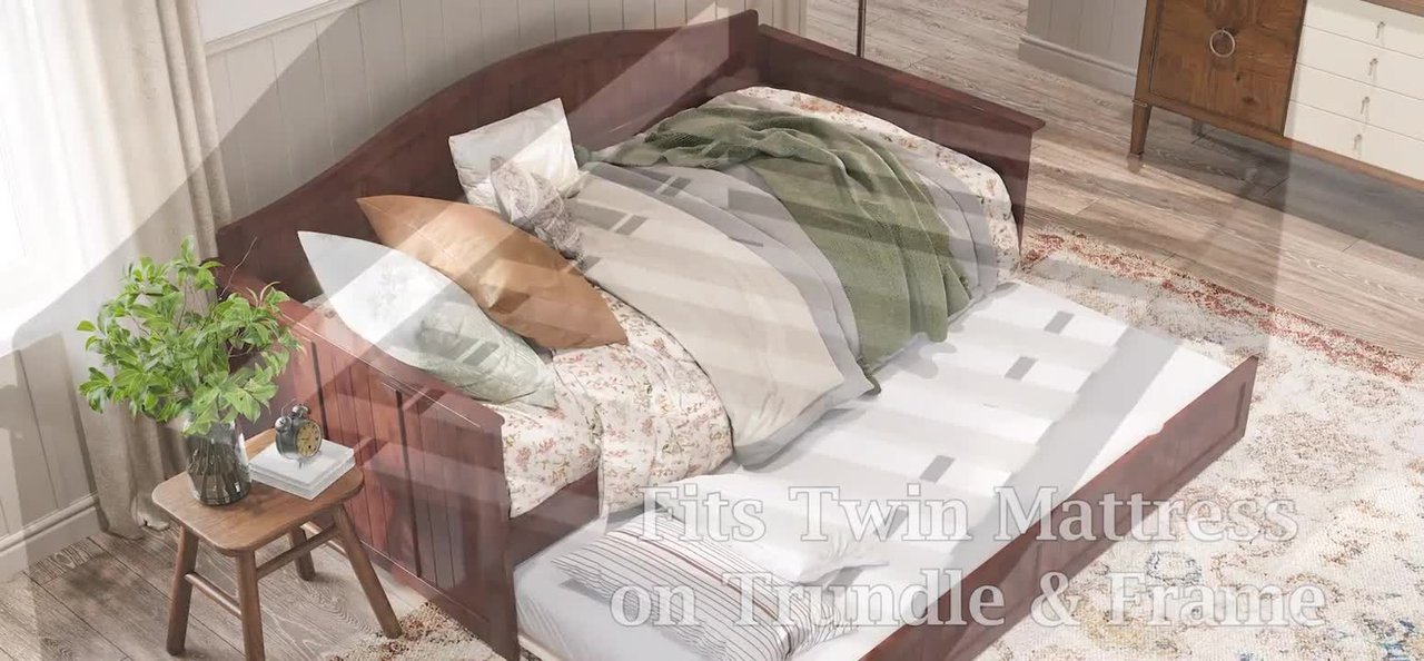 AFI Nantucket White Twin Solid Wood Daybed with Twin Trundle