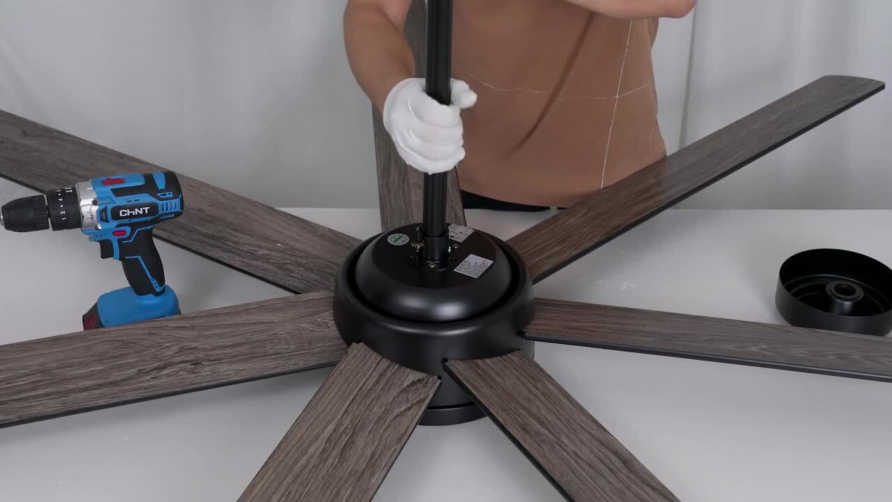 Sevenine Coastal 72 in. Smart Indoor Matte Black Large Ceiling Fan