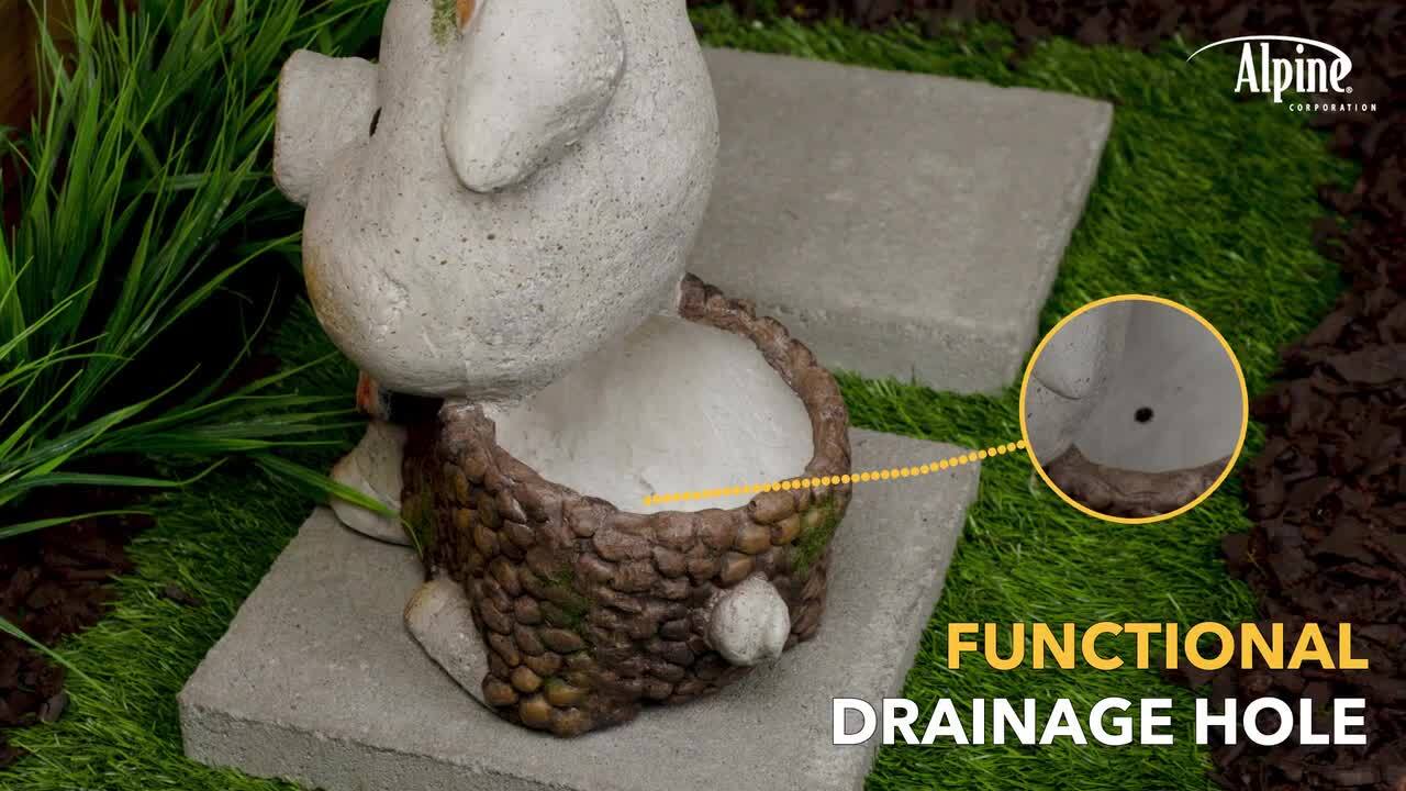 aoiポピー Alpine Corporation 13 in. Smiling Pig Statue Ceramic Planter