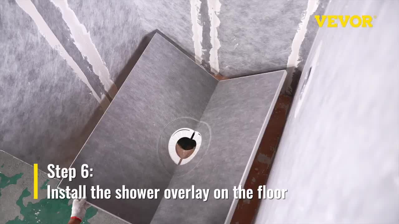 VEVOR Shower Curb Kit, 60x48 Shower Pan Kit With 2 PVC, 52 OFF