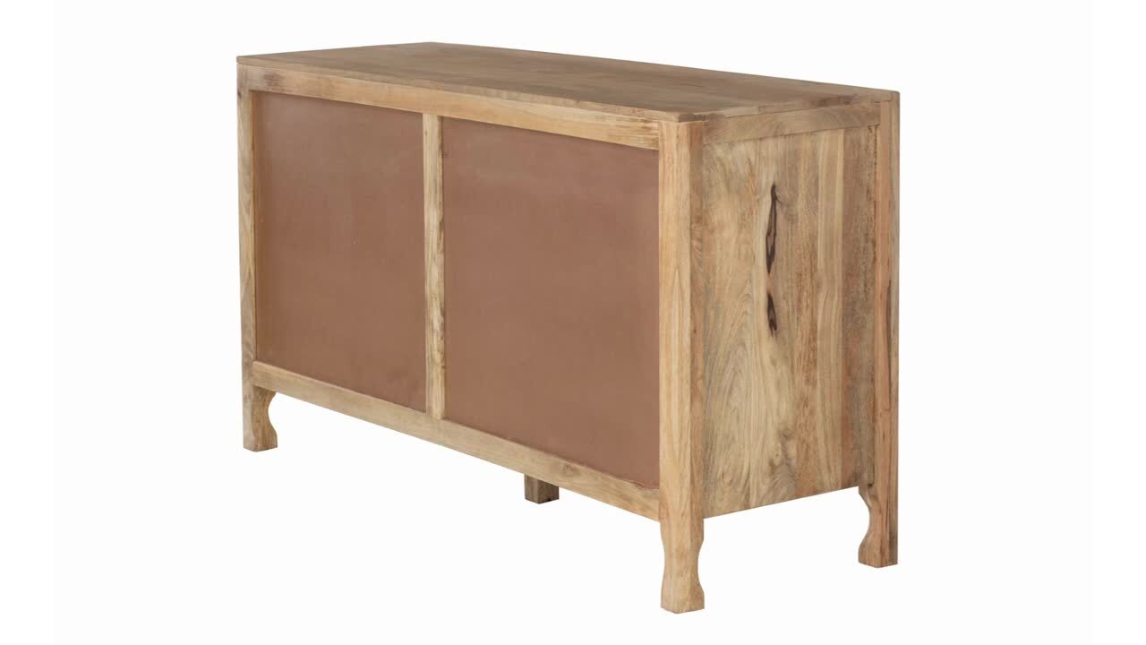 Brown Solid Mango Wood Finish Sideboard With 3 Drawers And 2 Cabinet Doors Brown Solid Mango Wood Finish Sideboard With 3 Drawers And 2 Cabinet Doors