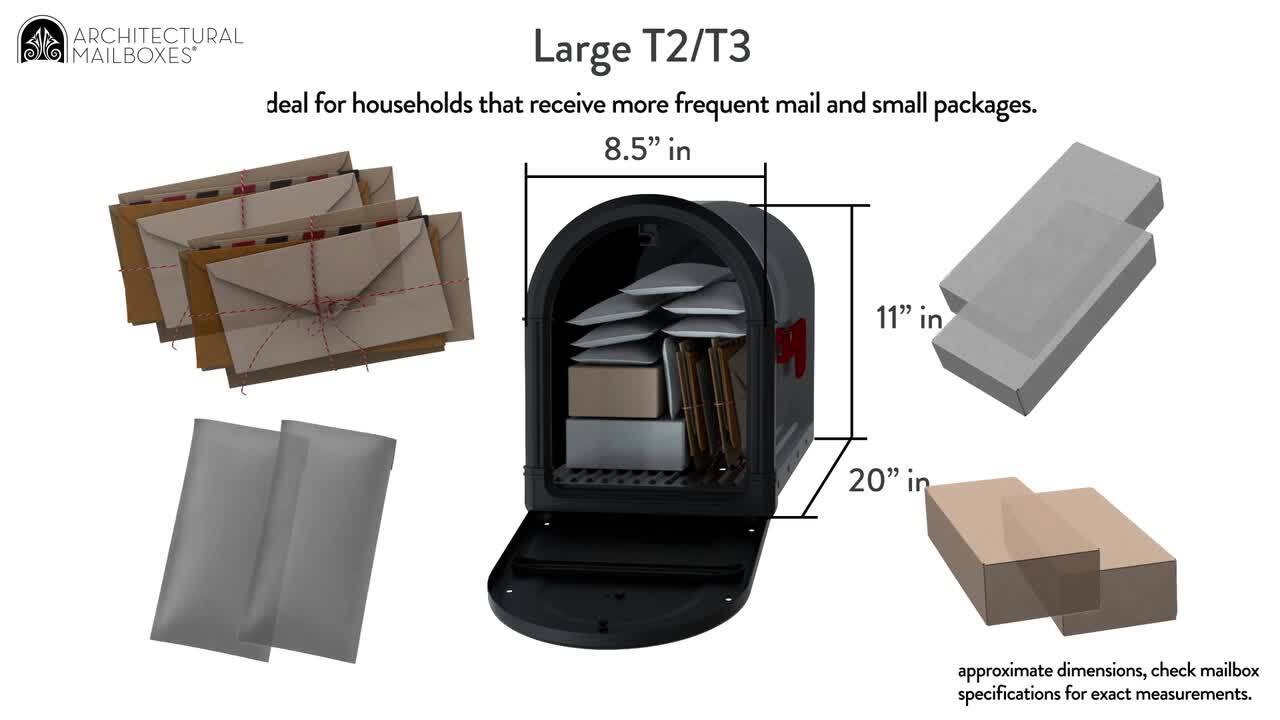 Architectural Mailboxes - Harrison Bronze, Medium, Plastic, All-in-One, Mailbox and Post Combo