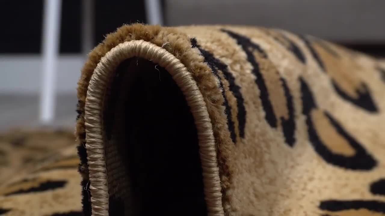 Unique Loom Wildlife Leopard Light Brown 6' 0 x 9' 0 Area Unique Loom Wildlife Leopard Light Brown 6' 0 x 9' 0 Area