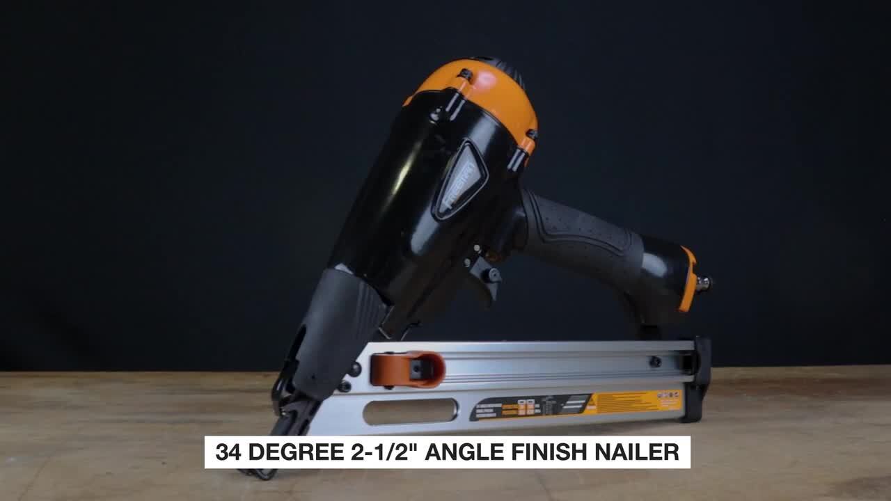Pneumatic 18-Gauge and 22-Gauge Corded 3-Piece Brad Nailer, Stapler and Upholstery Kit with Fasteners and Bag