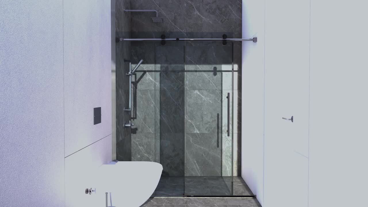 KZG 72 in. W x 76 in. H Single Sliding Frameless Shower Door in
