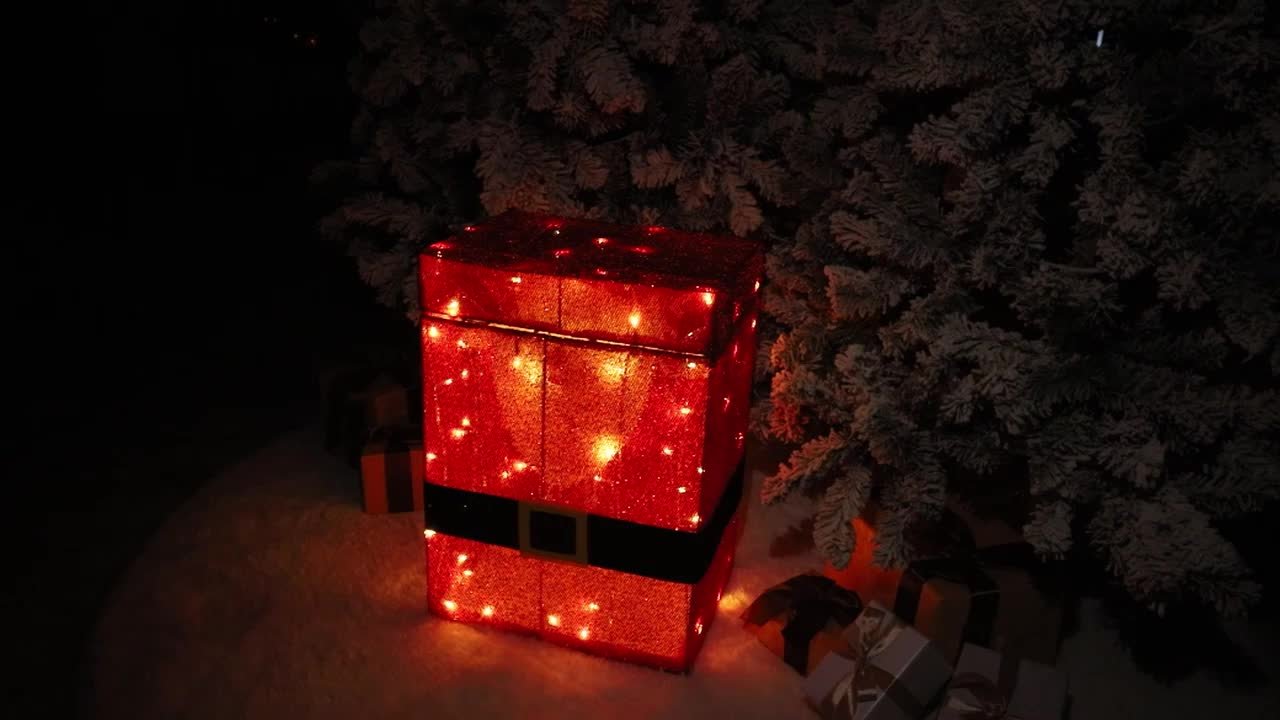 VEIKOUS 27 in. 3D Animated Santa Claus in Gift Box Outdoor