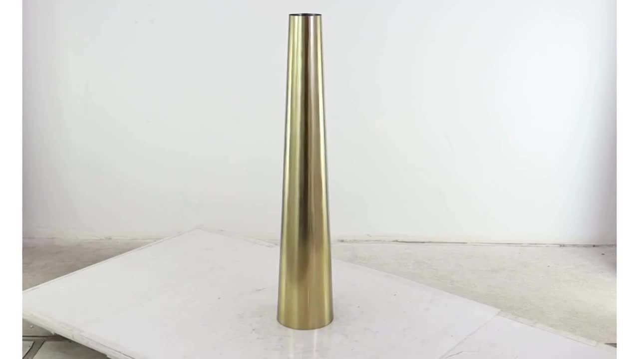 Litton Lane Gold Tall Stainless Steel Metal Decorative Vase 046265