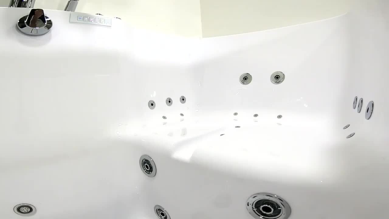 Laydown 72 in. Walk-in Whirlpool Bathtub in White 2-Piece Fast Fill Faucet LHS Drain with Left Hinged Middle Glass Door