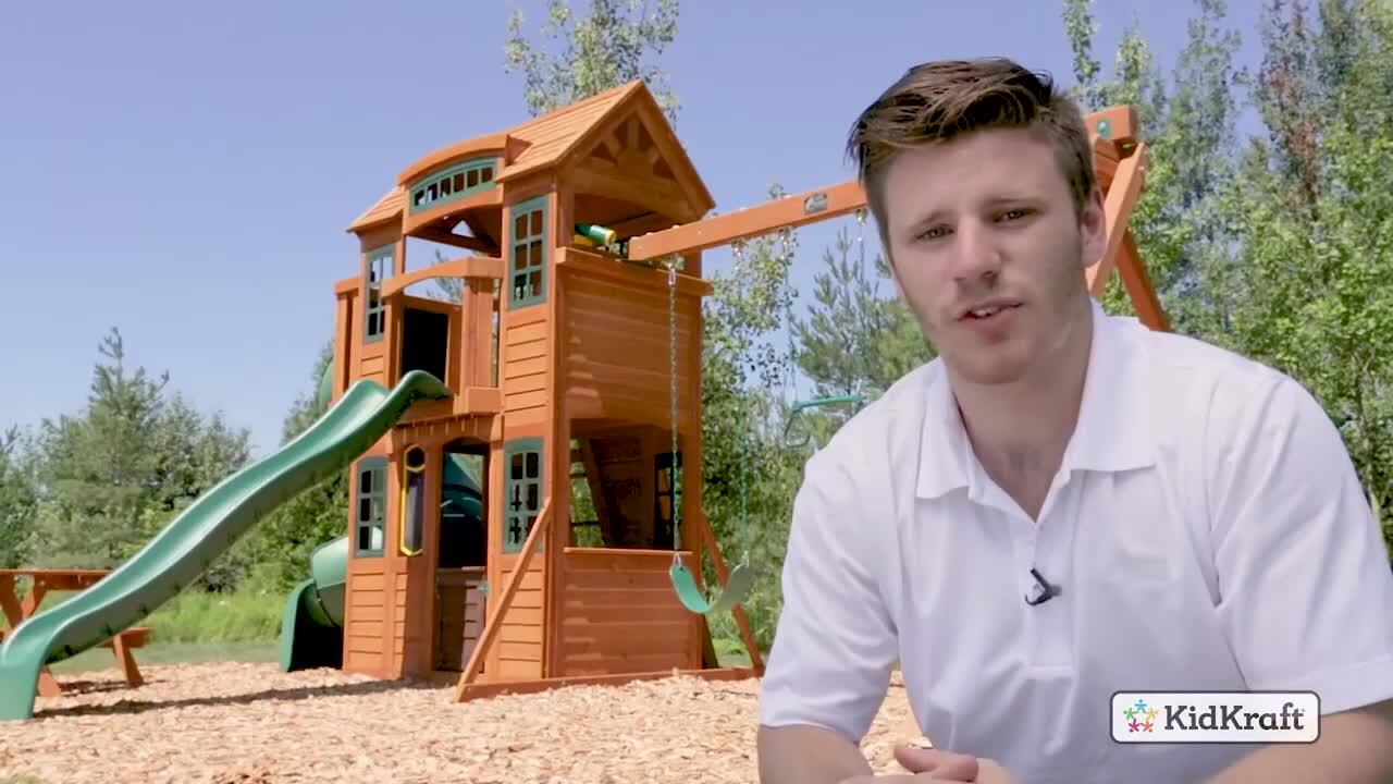 KidKraft DIY Raptor Trail Wood Outdoor Playground Set with Play