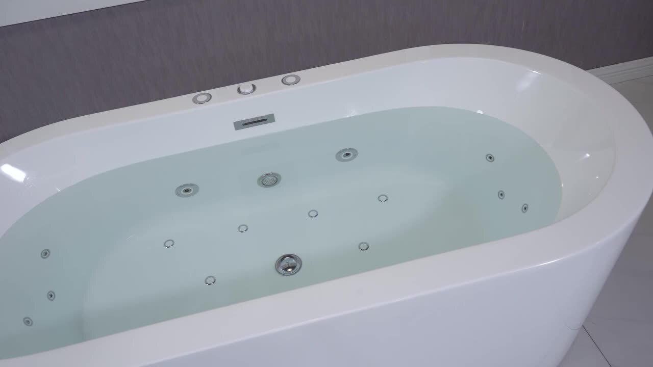 Bologna 67 in. Acrylic Freestanding Whirlpool and Air Bathtub with Drain and Overflow Included in White Bologna 67 in. Acrylic Freestanding Whirlpool and Air Bathtub with Drain and Overflow Included in White