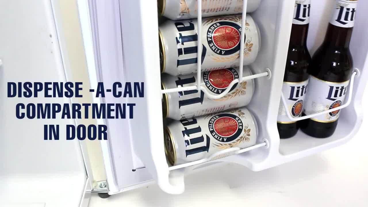 Koolatron Compact Fridge with Bottle Opener, 3.2 cu. ft.. (90L), White, Flat Back, Reversible Door ML-90 Koolatron Compact Fridge with Bottle Opener, 3.2 cu. ft.. (90L), White, Flat Back, Reversible Door ML-90