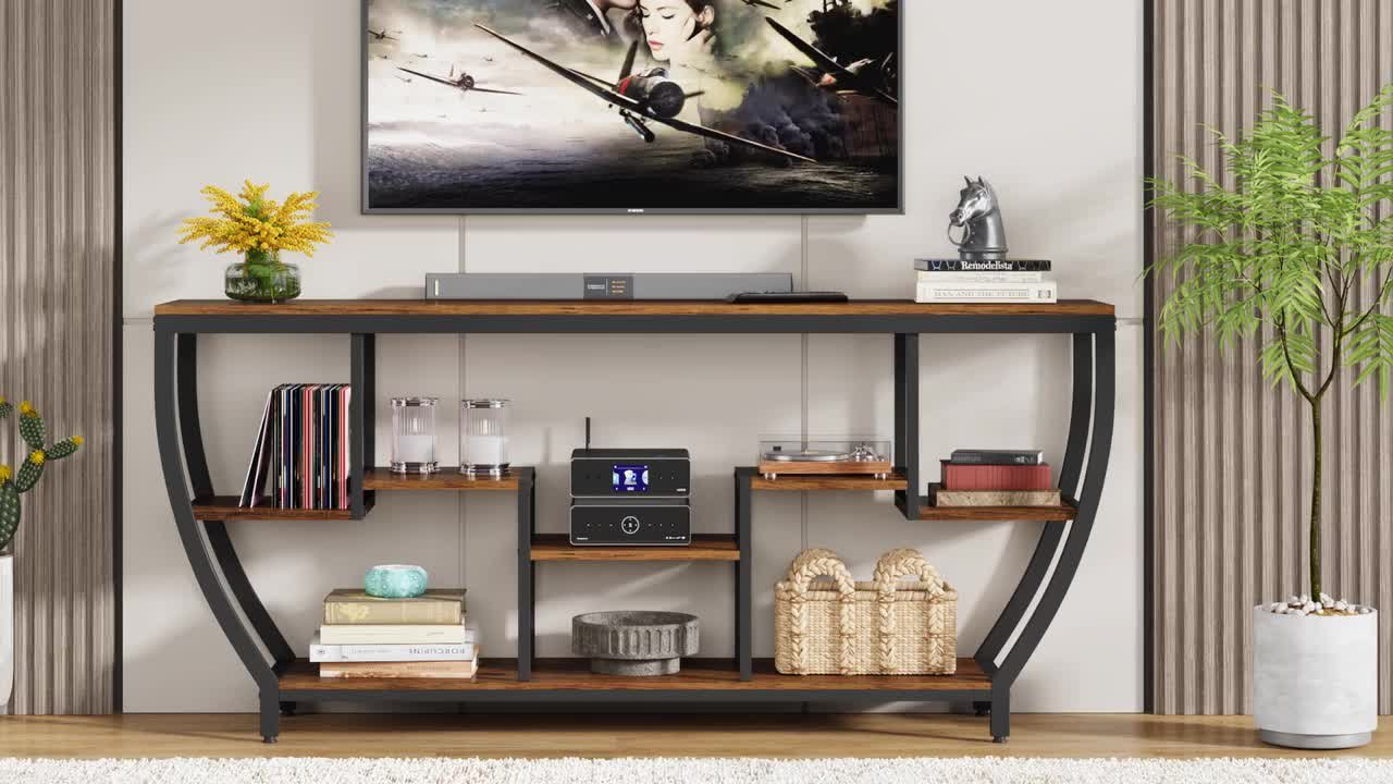 TRIBESIGNS WAY TO ORIGIN Tabor 70.9 in. Rustic Brown Wood TV Stand 