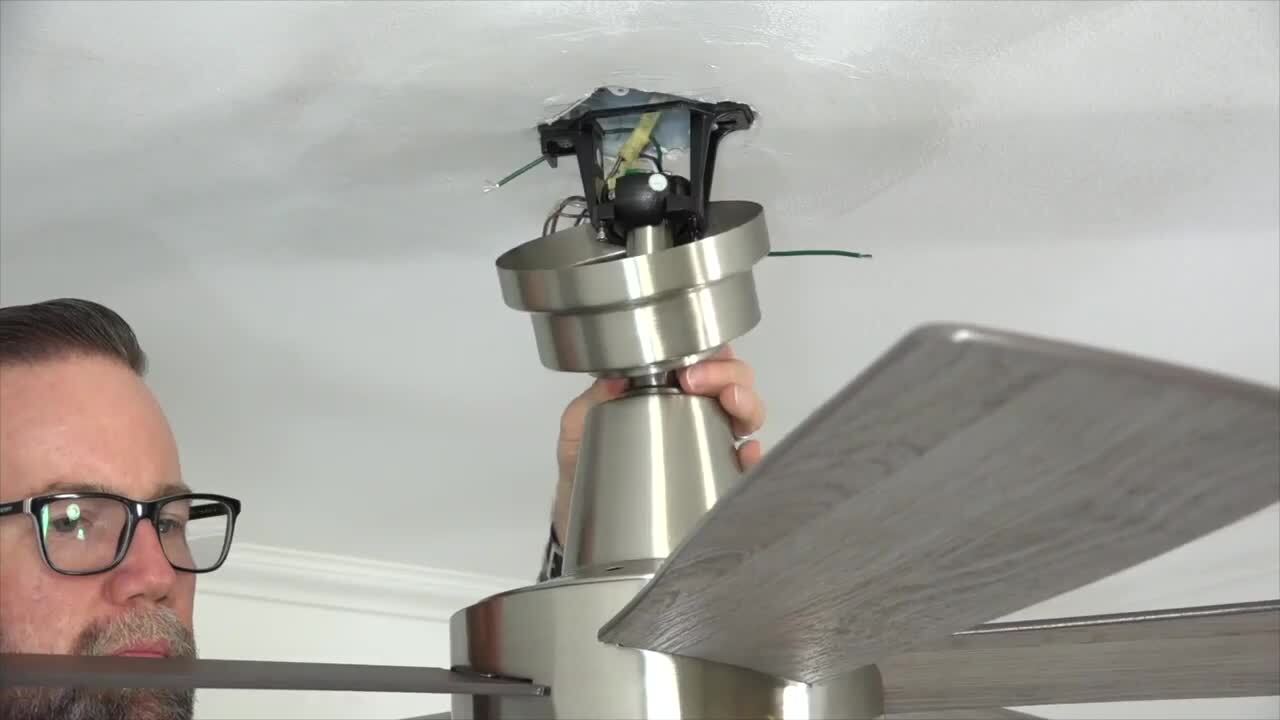 White Smart Hubspace Ceiling Fan with 